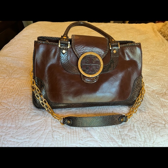 Tory Burch Rare brown lambskin leather handbag - Picture 4 of 17
